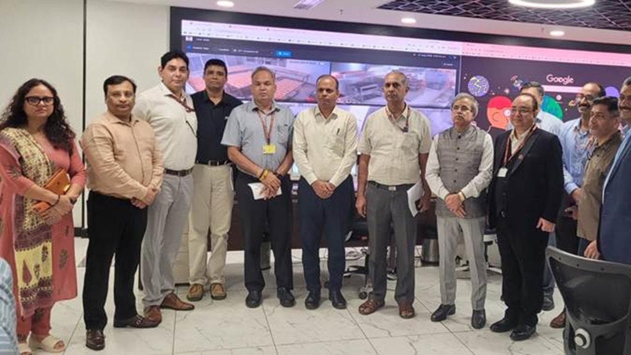 Railway officials with Chairman for inspection