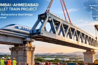 Mumbai–Ahmedabad Bullet Train Project Launches First Maharashtra Steel Bridge