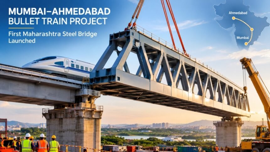 Mumbai–Ahmedabad Bullet Train Project Launches First Maharashtra Steel Bridge